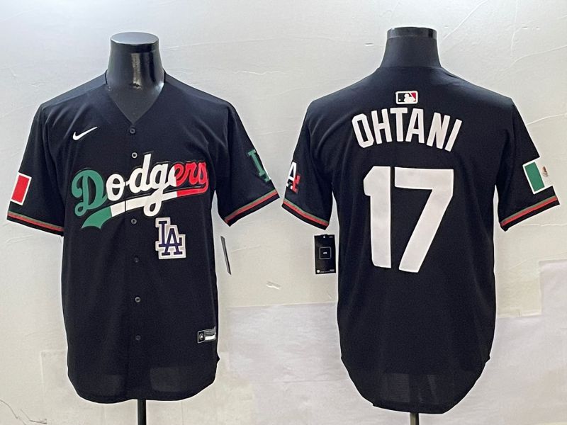 Men Los Angeles Dodgers 17 Ohtani Black Mexico Nike 2025 MLB Jersey style 20